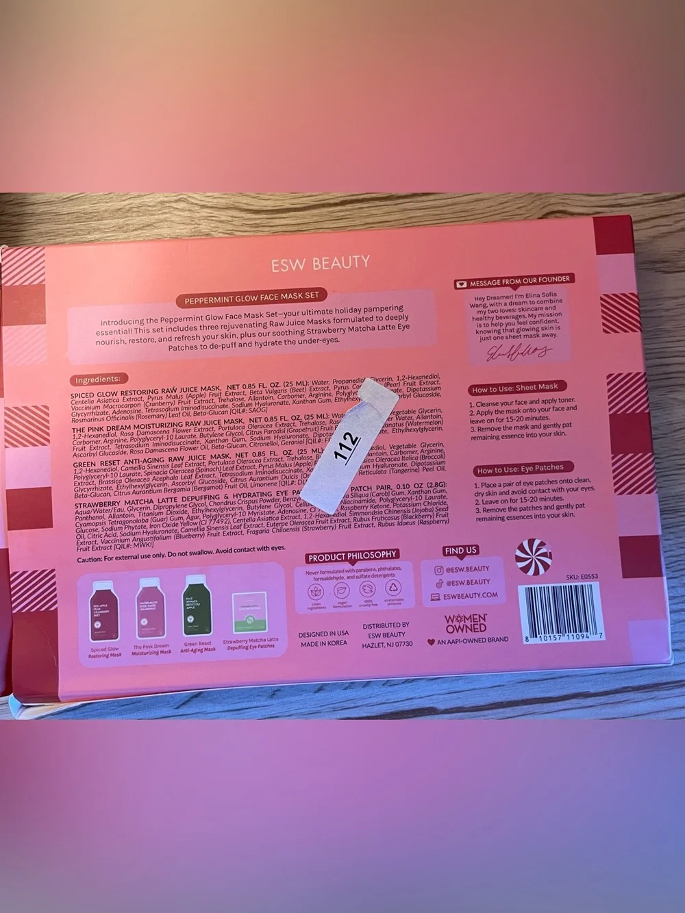 Peppermint Glow Mask Set – Pink & Green 4pk Korean Skincare